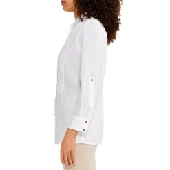 Best Sale 🧨 NIC+ZOE Breezy Pintuck 👕 Shirt Paper White 👏 -NIC+ZOE Sales unnamed file 866