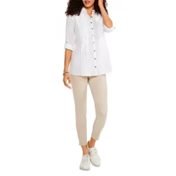Best Sale 🧨 NIC+ZOE Breezy Pintuck 👕 Shirt Paper White 👏 -NIC+ZOE Sales unnamed file 867