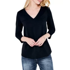 Best Pirce 🥰 NZT NIC+ZOE NZT Roll V Tee Black Onyx 🧨 -NIC+ZOE Sales unnamed file 886