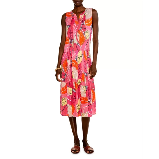 Discount ๐ฅฐ NIC+ZOE Petite Feather Leaves Print ๐ Dress Pink Multi ๐ 3 Discount ๐ฅฐ NIC+ZOE Petite Feather Leaves Print ๐ Dress Pink Multi ๐