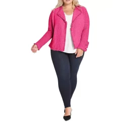 Buy ⌛ NIC+ZOE Plus Fringe Mix Open Front Jacket Charged Pink 🌟 -NIC+ZOE Sales unnamed file 925