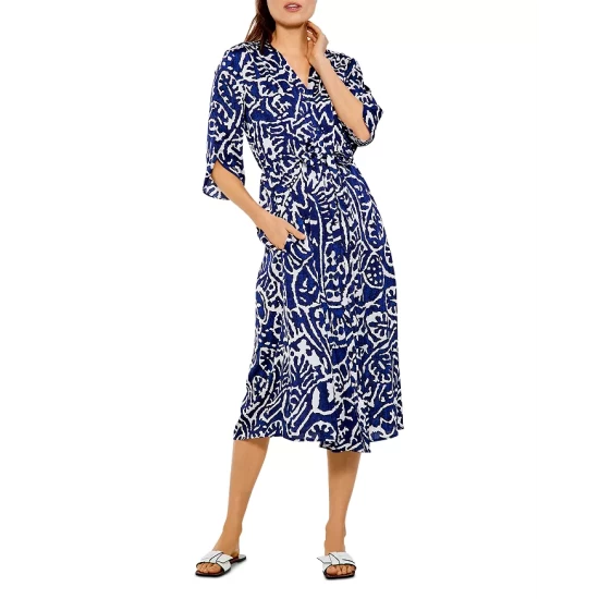 Outlet ๐ NIC+ZOE Printed ๐ Shirt ๐ Dress Blue Multi ๐ 3 Outlet ๐ NIC+ZOE Printed ๐ Shirt ๐ Dress Blue Multi ๐