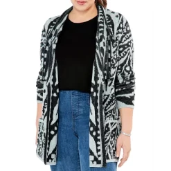 Flash Sale 🤩 NIC+ZOE Plus Here And There Printed Cardigan Black Multi 😍
