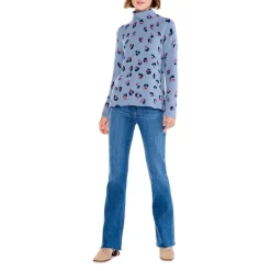 Top 10 😍 NIC+ZOE Cozy Up Tracks Printed Turtleneck Sweater Blue Multi 🎉 -NIC+ZOE Sales unnamed file 953