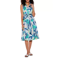 Cheap ⭐ NIC+ZOE NIC And ZOE Scribble Vines 👚 Shirt 👗 Dress Green Multi 👏