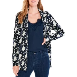 Wholesale 🔔 NIC+ZOE Mosaic Mix Knit Blazer Black Multi ⭐