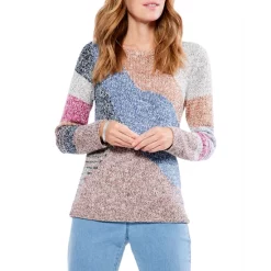 Top 10 😍 NIC+ZOE Orchard Stroll Sweater Indigo Multi 🔔