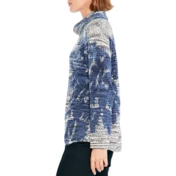 Buy 💯 NIC+ZOE Petites Shadow Mix Sweater Blue Multi ⌛ -NIC+ZOE Sales unnamed file 990